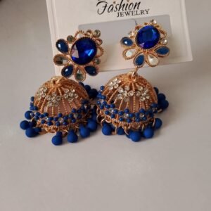 Velvety Fancy Blue Jhumkay