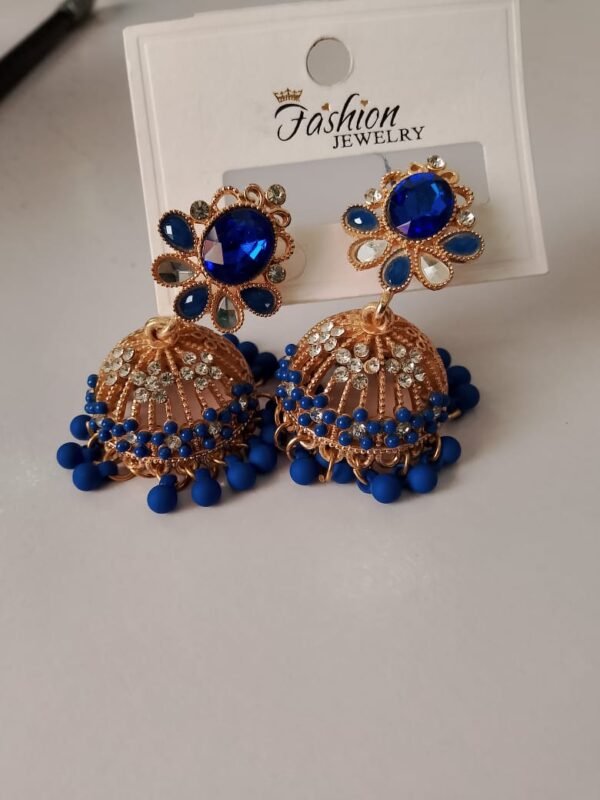Velvety Fancy Blue Jhumkay
